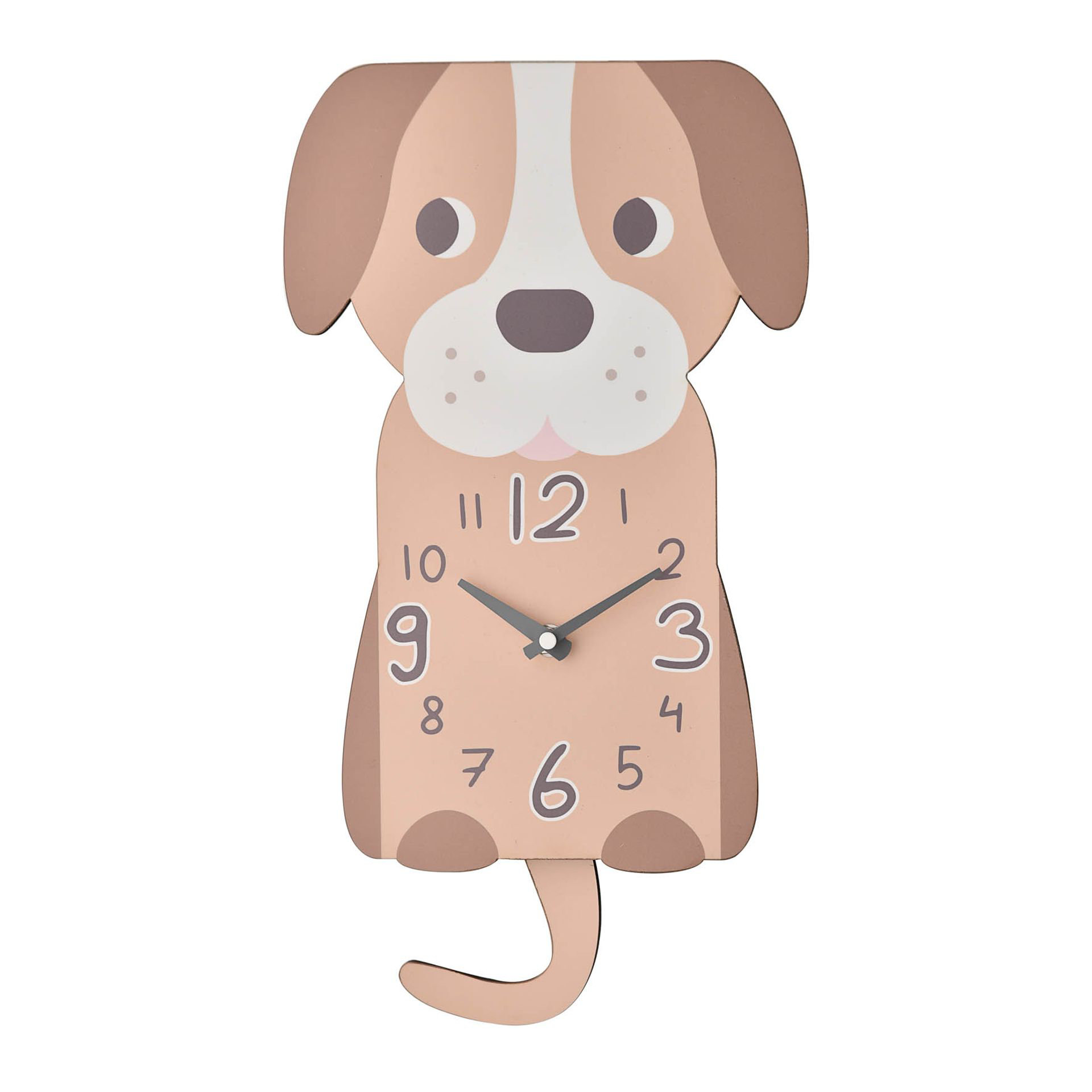 World Menagerie Kids Wooden Puppy Wall Clock With Pendulum Wayfair.co.uk