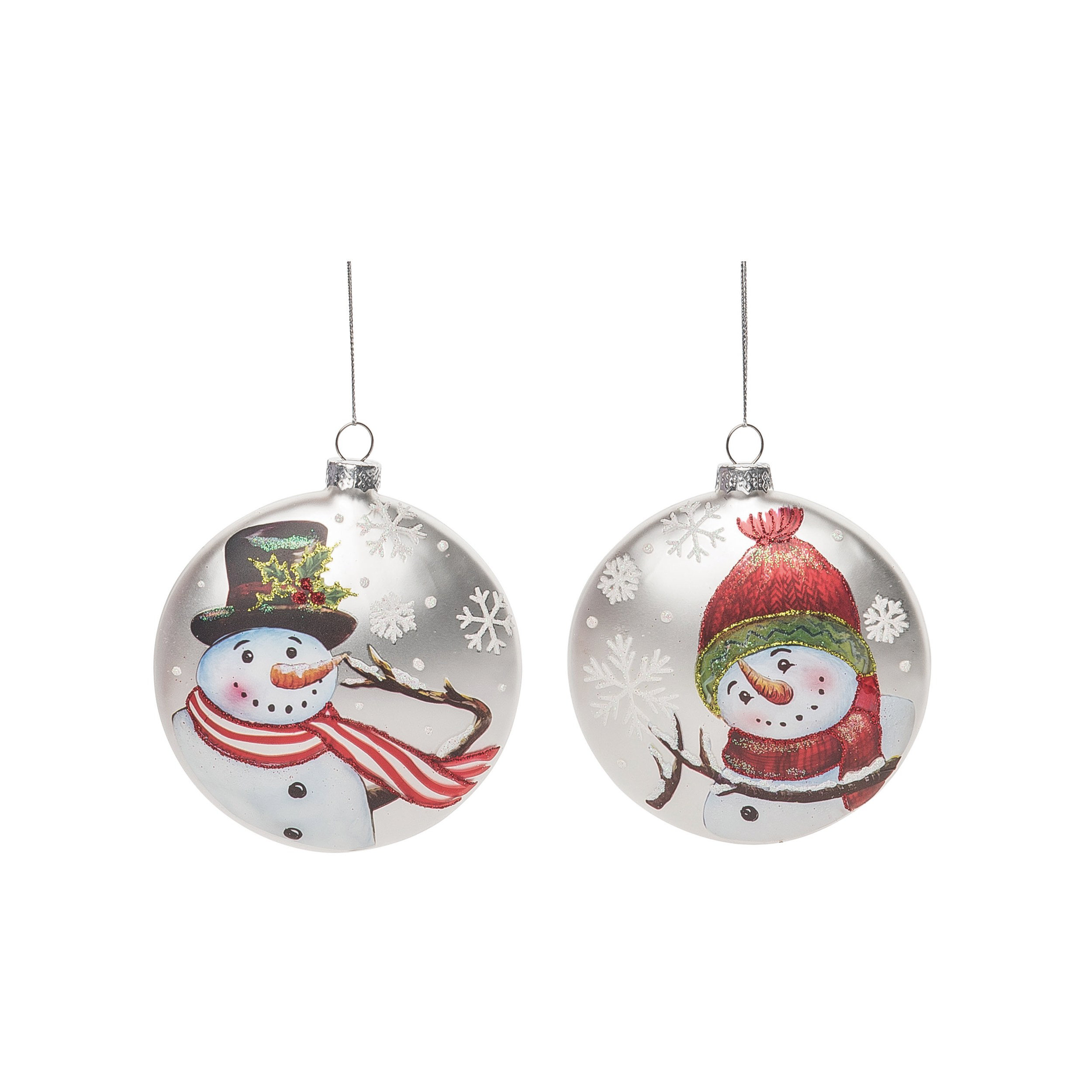 The Holiday Aisle® 2 Piece Snowman Ball Ornament Set Wayfair