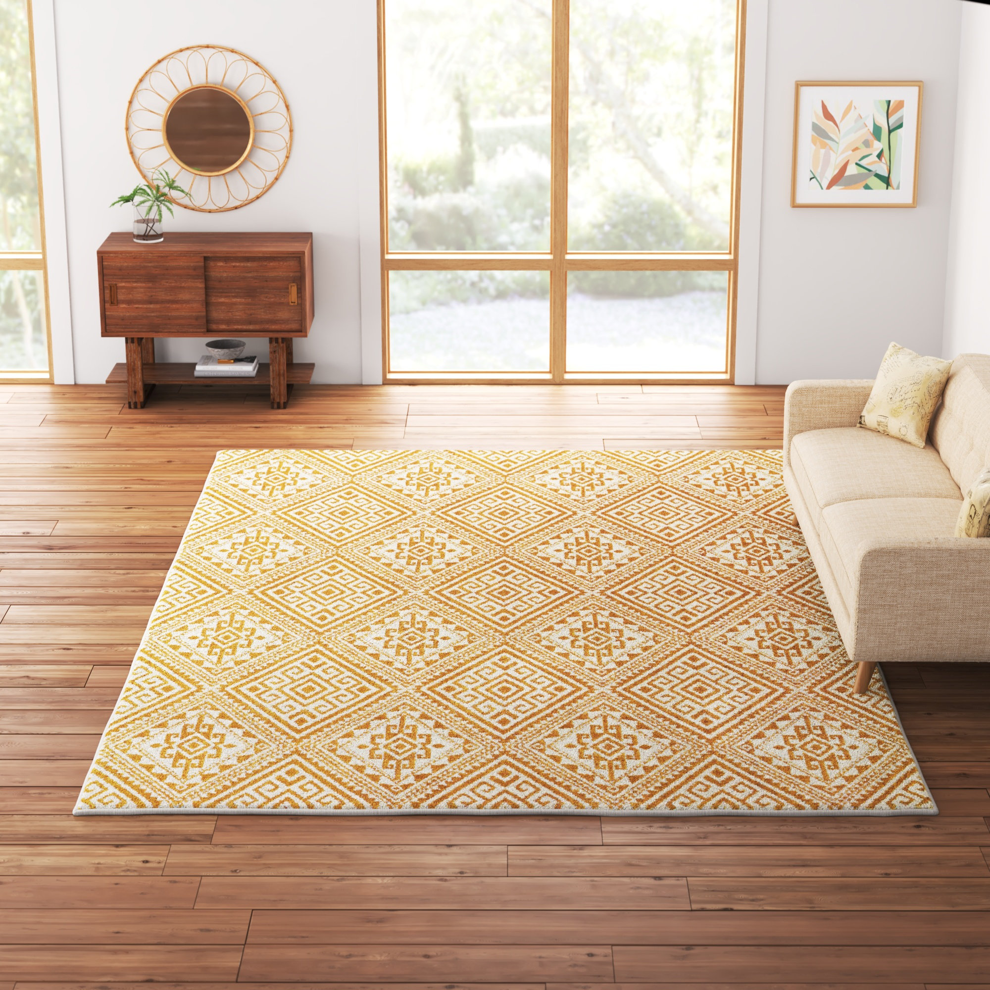 Mistana™ Tierney Burnt Orange/Cream Rug & Reviews Wayfair