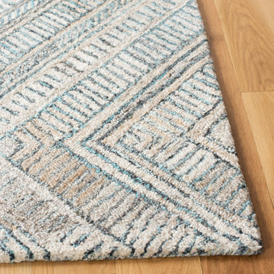 Union Rustic Handmade Turquoise/Beige Rug | Wayfair