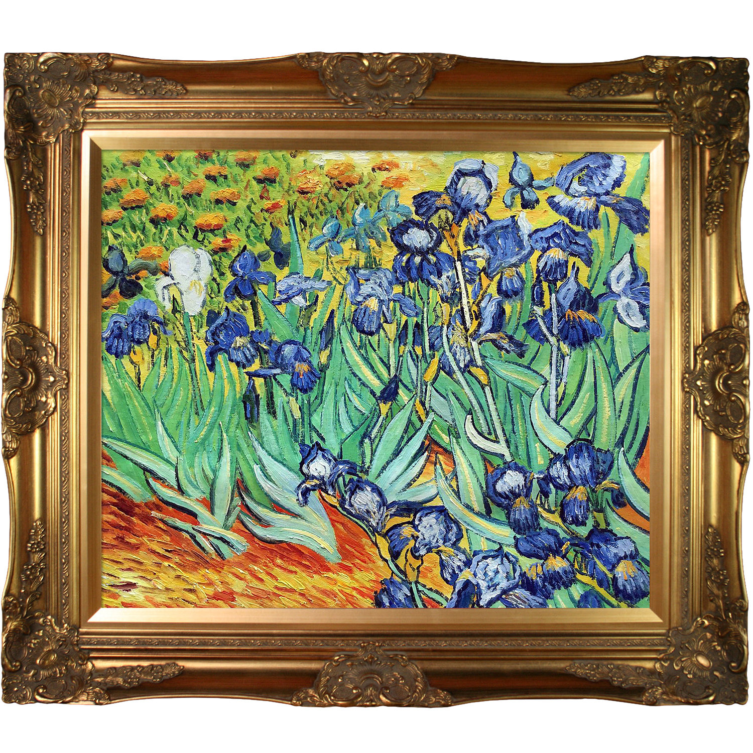 Vault W Artwork Irises by Vincent Van Gogh Picture Frame Painting on