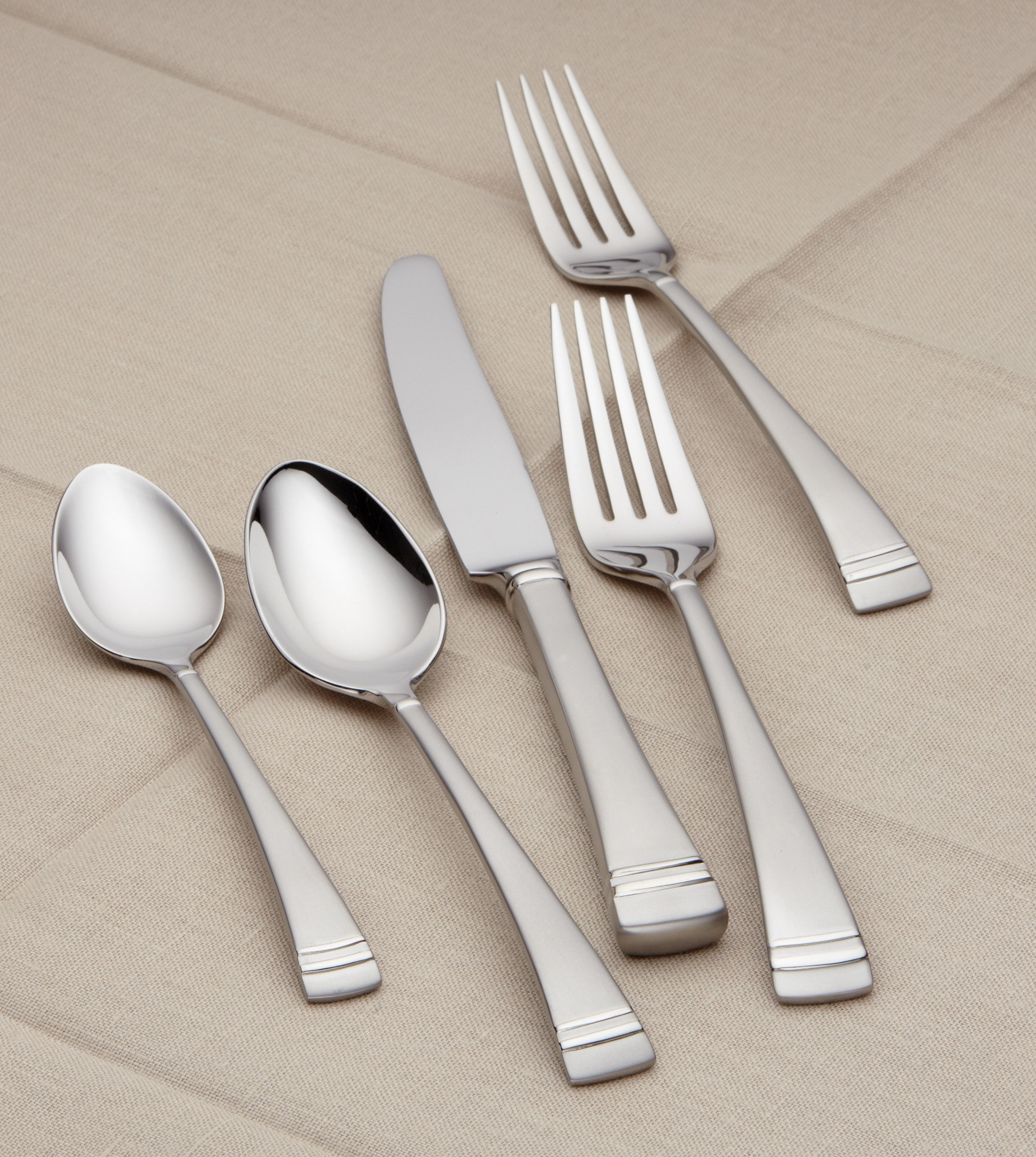 Lenox Federal Platinum Stainless Steel Flatware Set of 5 & Reviews