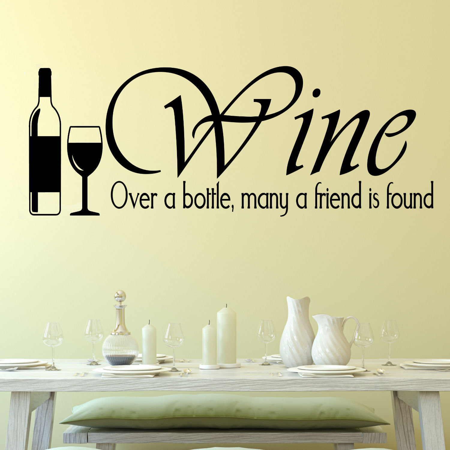 DecaltheWalls Wine, Over a Bottle Wall Decal Wayfair