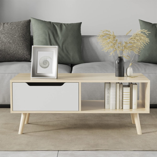 Latitude Run® 4 Legs Coffee Table with Storage | Wayfair