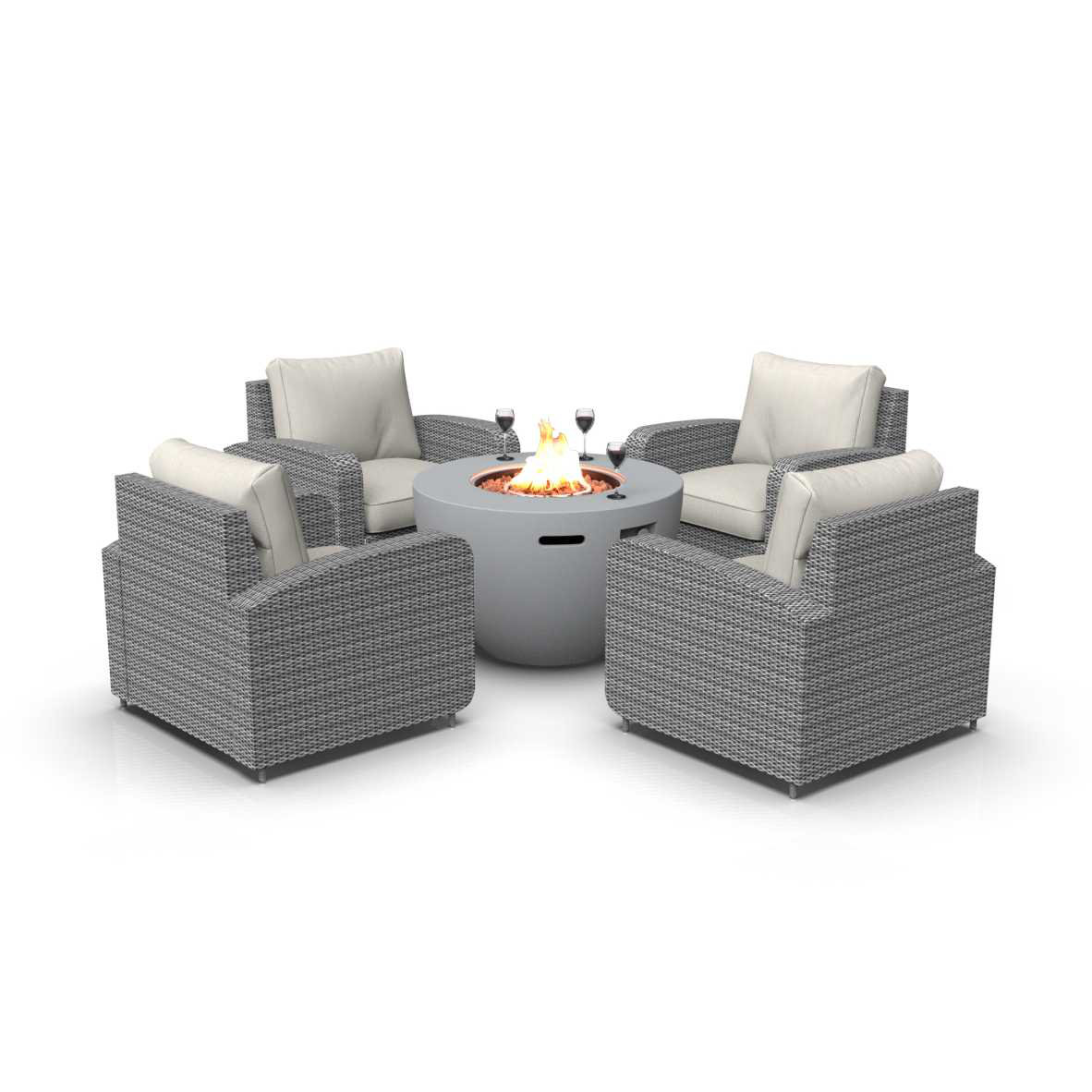 DirectWicker Wicker/Rattan 4 Person Seating Group with Cushions Wayfair