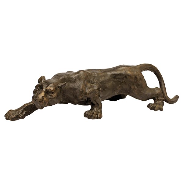 black ceramic Model in a standing position Panther statue Length 20 cm 