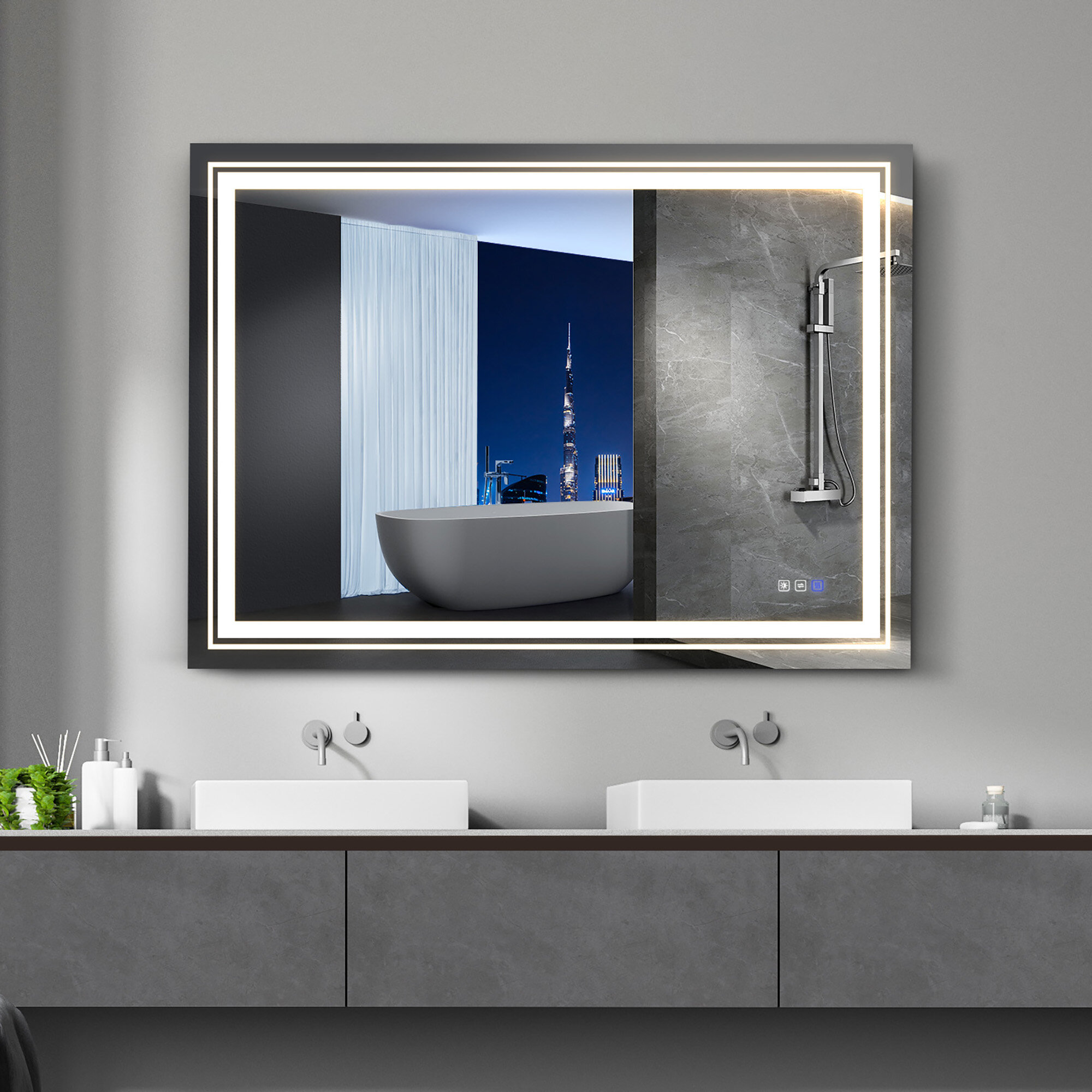 Bathroom LED Vanity Mirror Horizontal/Vertical 