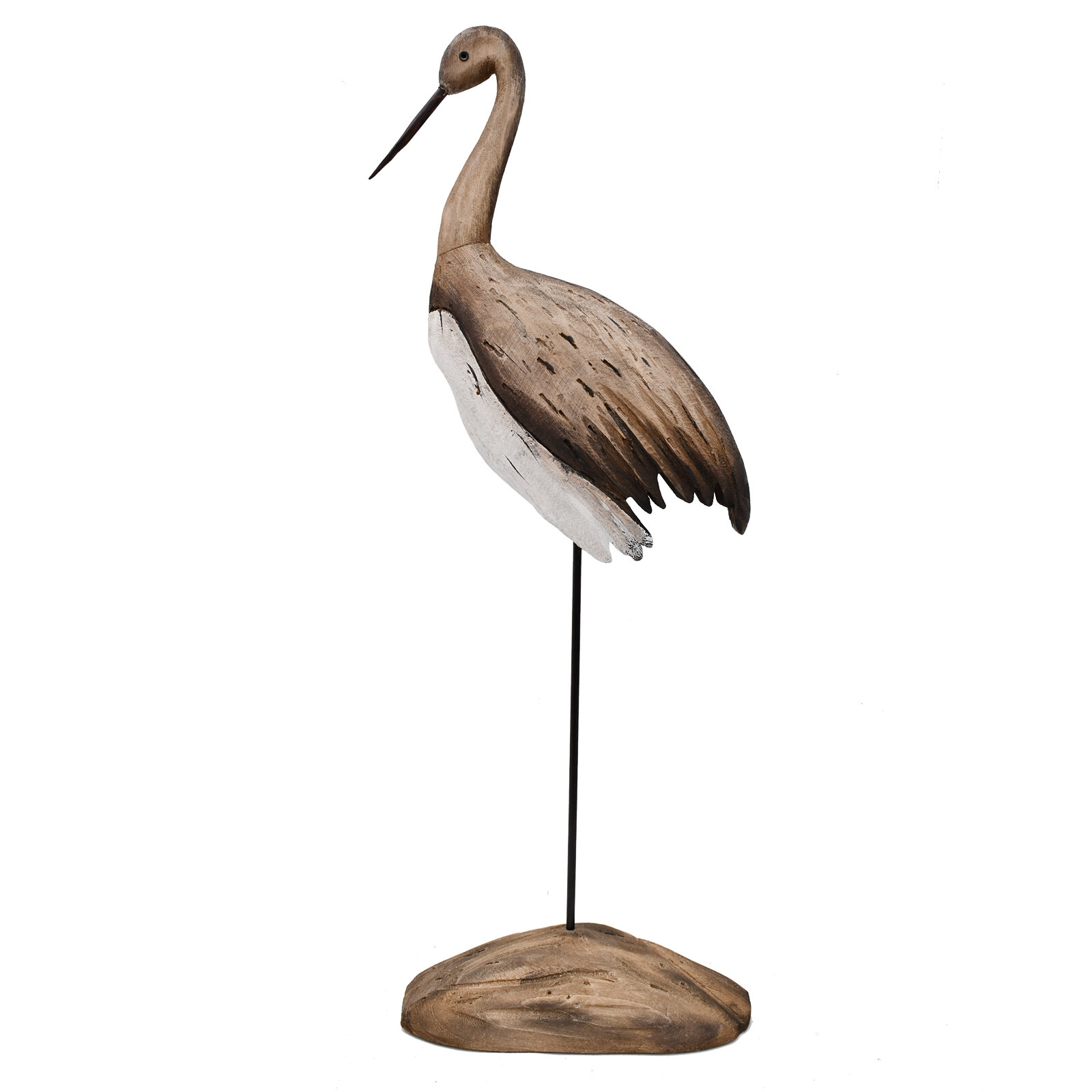 Bay Isle Home Rustic Heron Statue Bird Sculpture Wood Crane Figurines Home  Decor Decorative Animal Crane Statue Garden Decor & Reviews | Wayfair