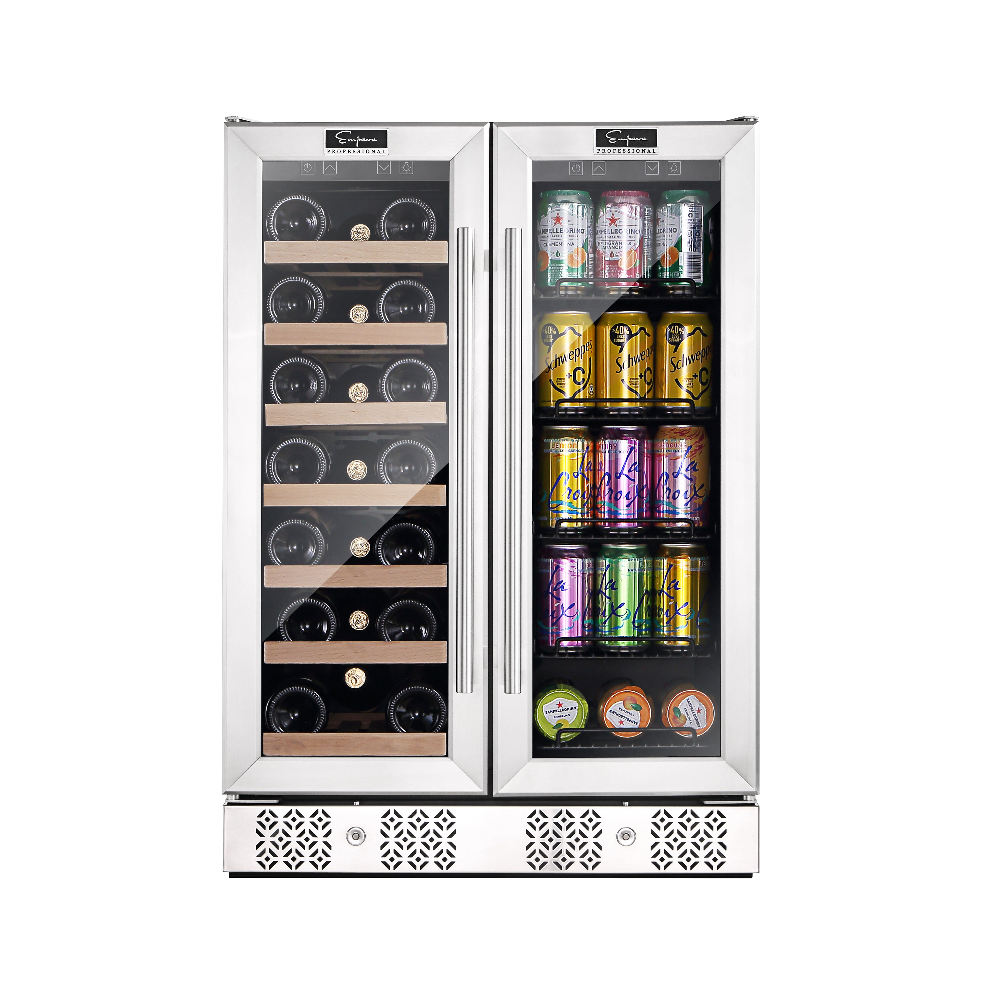 combination wine and beverage refrigerator