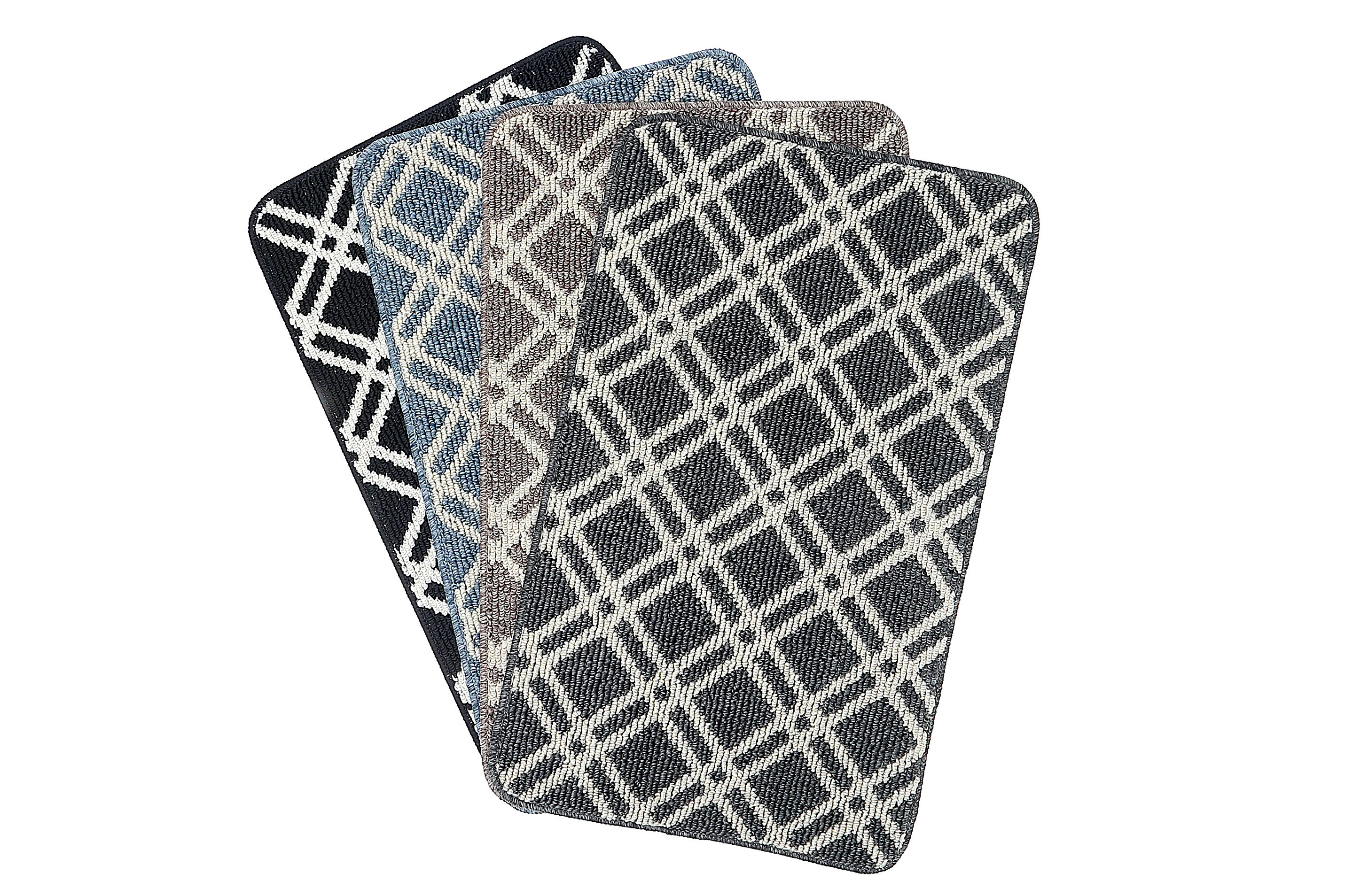 iHcasadécor Geometric Machine Woven Nylon Area Rug in black Set Wayfair