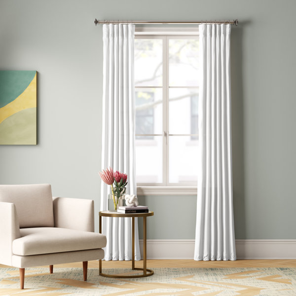 Pair of Blackout Velvet Curtains Ring Top Fully Lined Window Weighted Curtains 