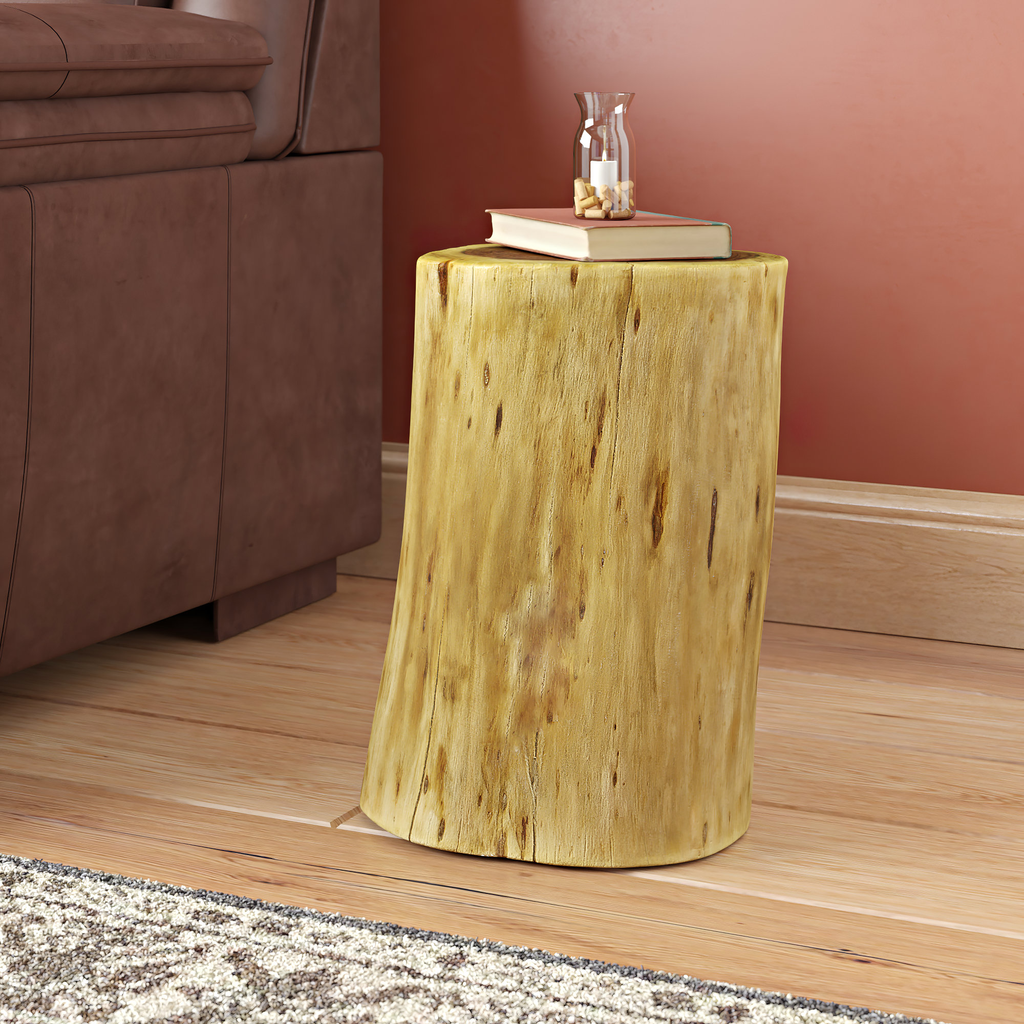 Union Rustic Wingfield 18'' Tall Solid Wood Tree Stump End Table