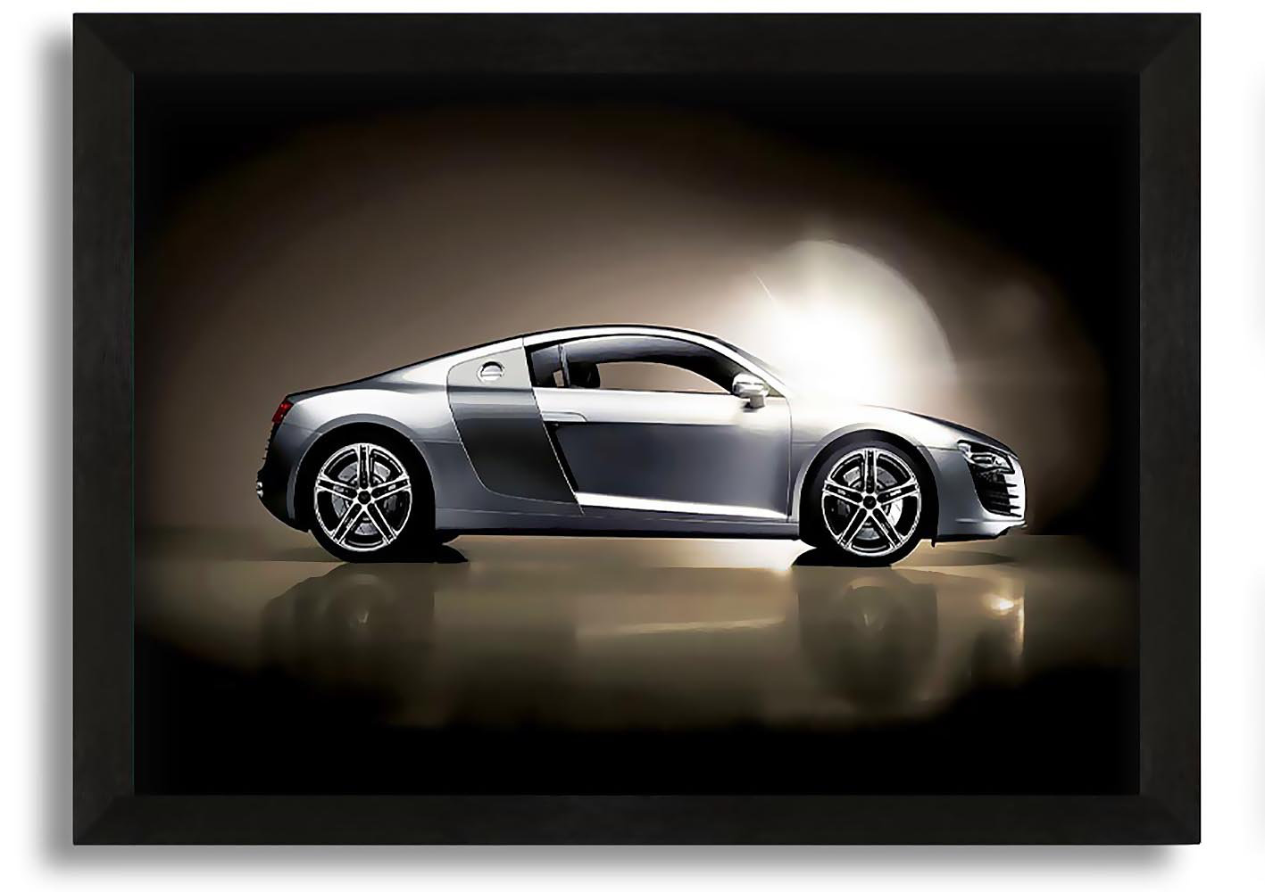 Latitude Run Audi R8 Side Profile Picture Frame Photograph on Canvas