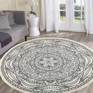Modern Round Area Rug/Carpet Linear Theme 
