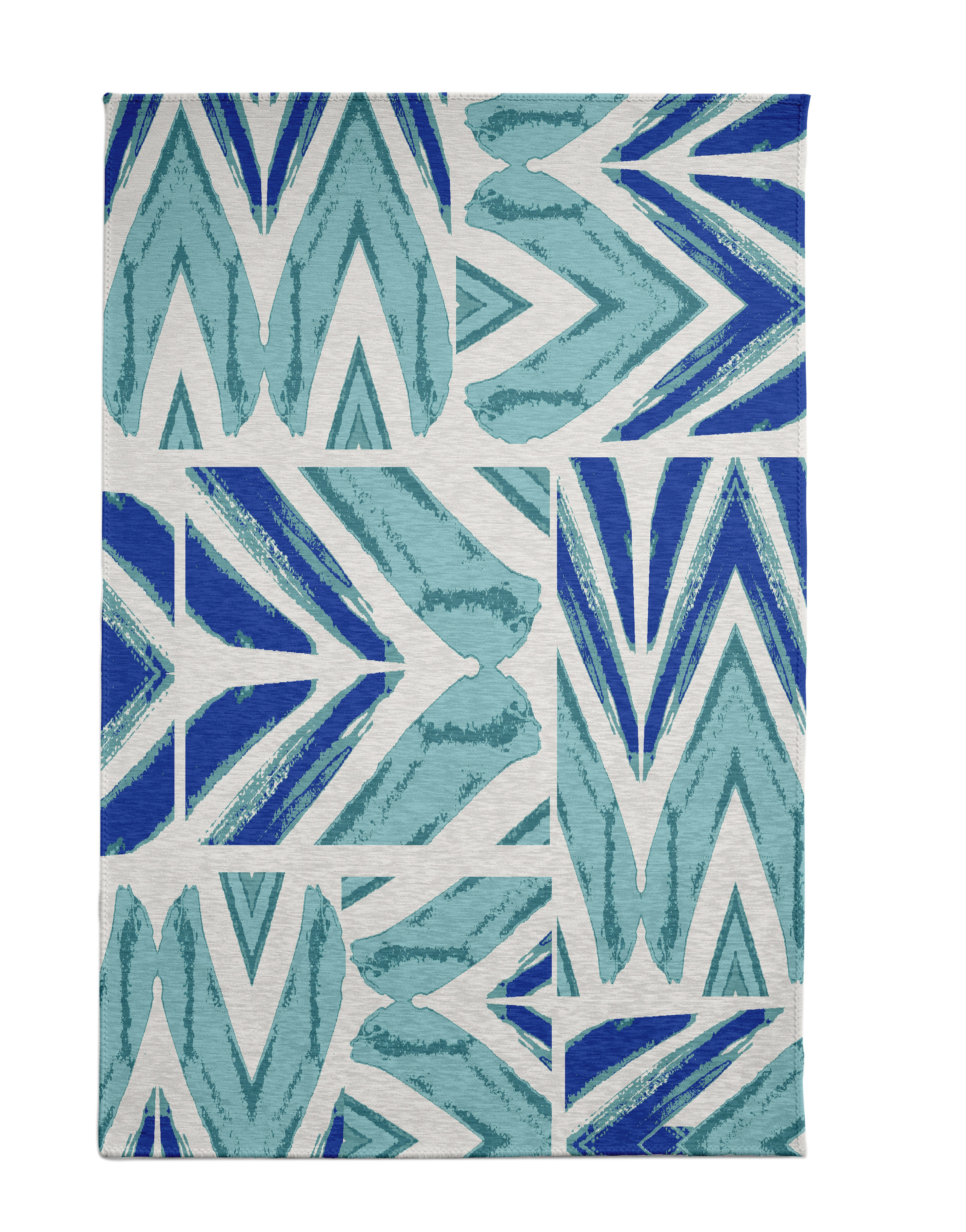 Dakota Fields Geometric Teal Area Rug Wayfair
