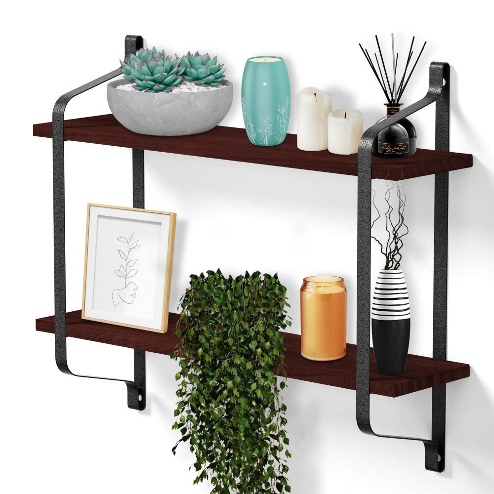 17 Stories 2 Piece Rubberwood Solid Wood Tiered Shelf Wayfair