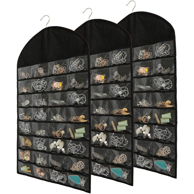 32 Pocket Hanging Jewelry Organizer Storage Earring Jewelry Display Pouch Bag 