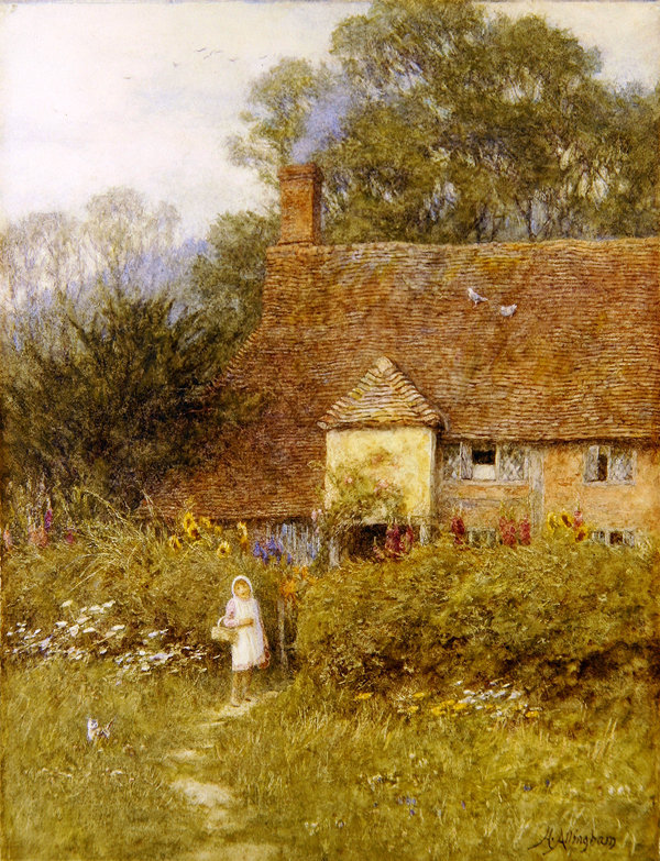 East Urban Home Poster By the Cottage Gate von Helen Allingham