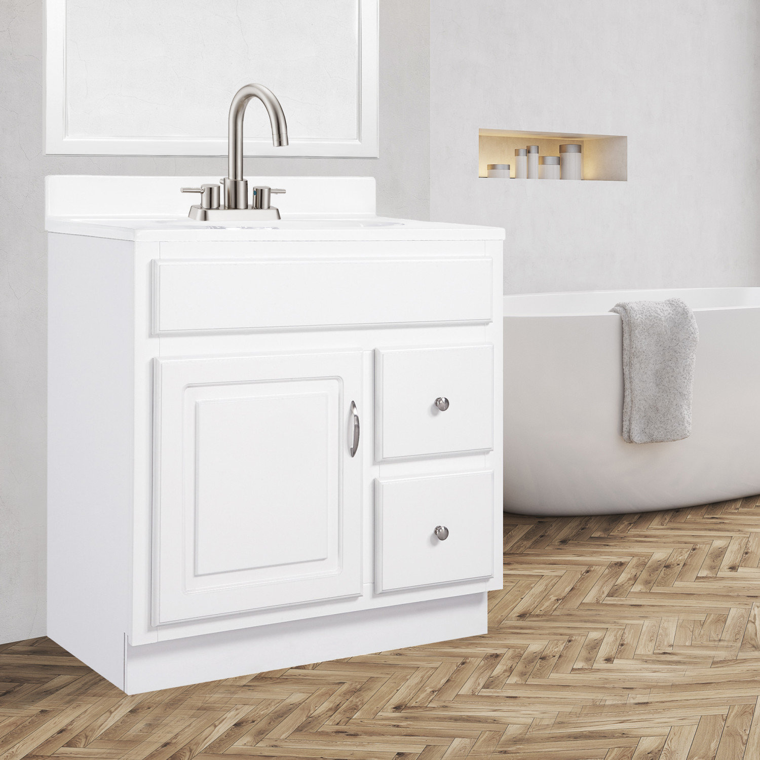 Winston Porter Searle 30'' Single Bathroom Vanity Base Only in White