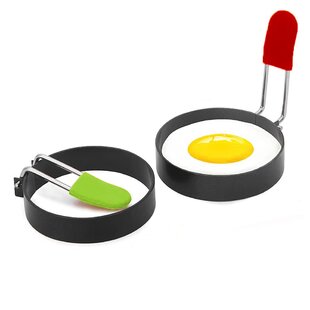 2Pcs Egg Pancake Maker Mold Nonstick Silicone Kitchen DIY Baking Tools Cake Cookies Muffin Making Mold,with Double Handles 