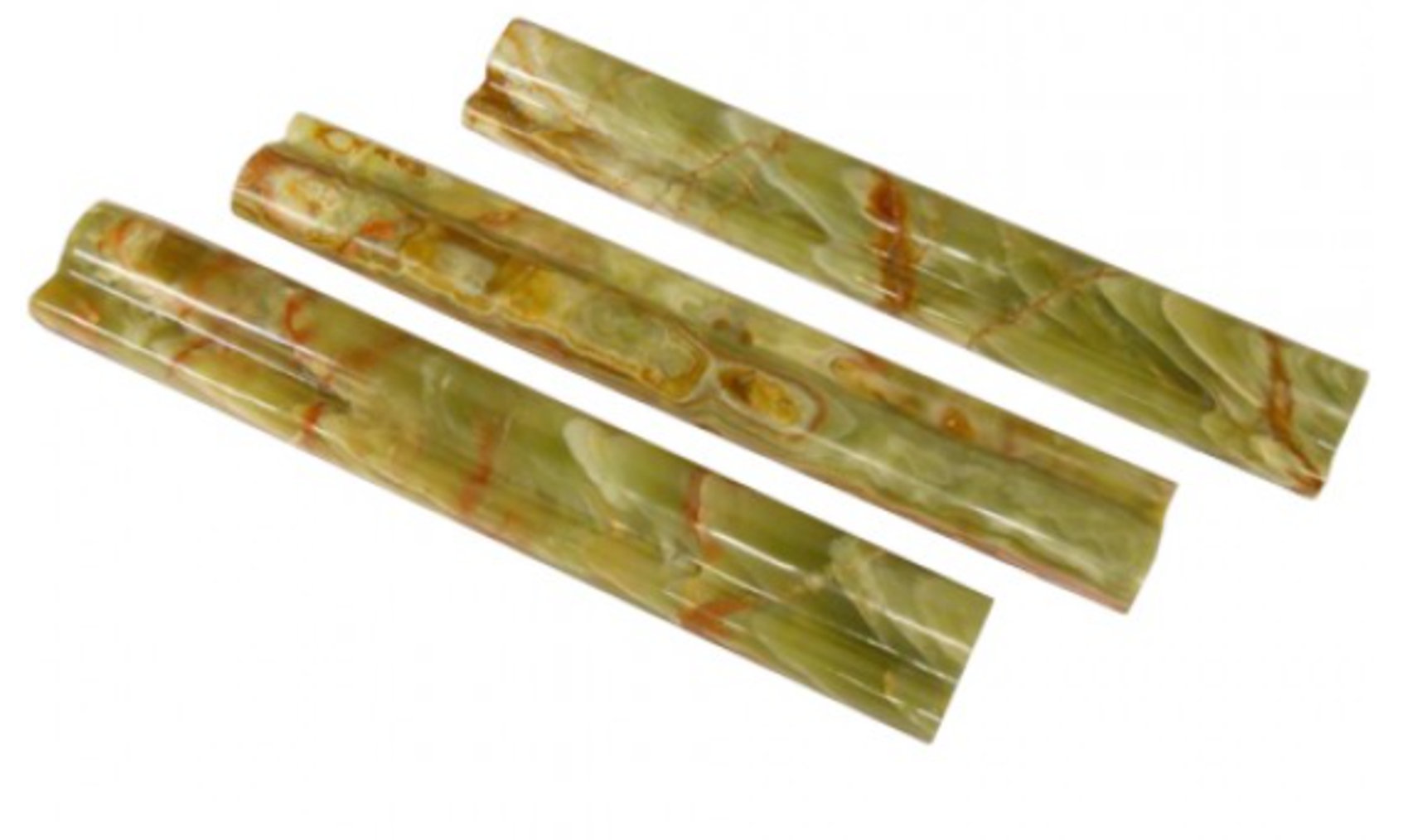 Tileville 2" x 12" Polished Marble Chair Rail Tile Trim in Green Wayfair