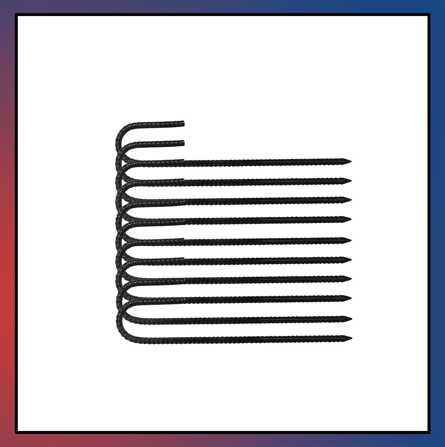 Arlmont & Co. Rebar Stakes, 10 PackJ Hook Heavy Duty Ground Stakes For