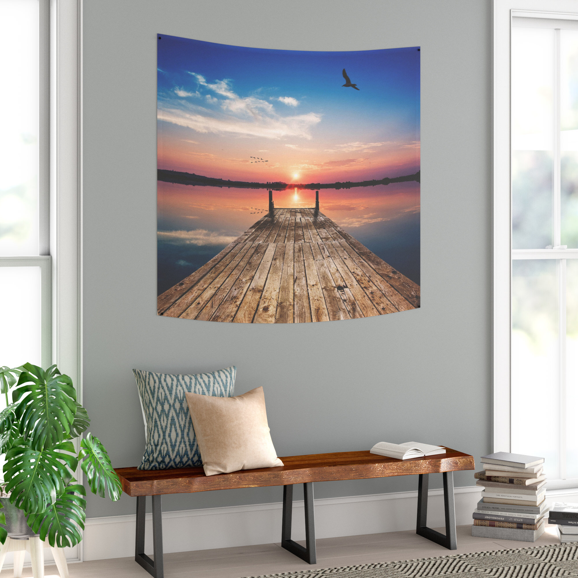 Tapestry Sea Beach Sunset Printed Tapestry Wall Hanging Tapestry Art Home Decor 