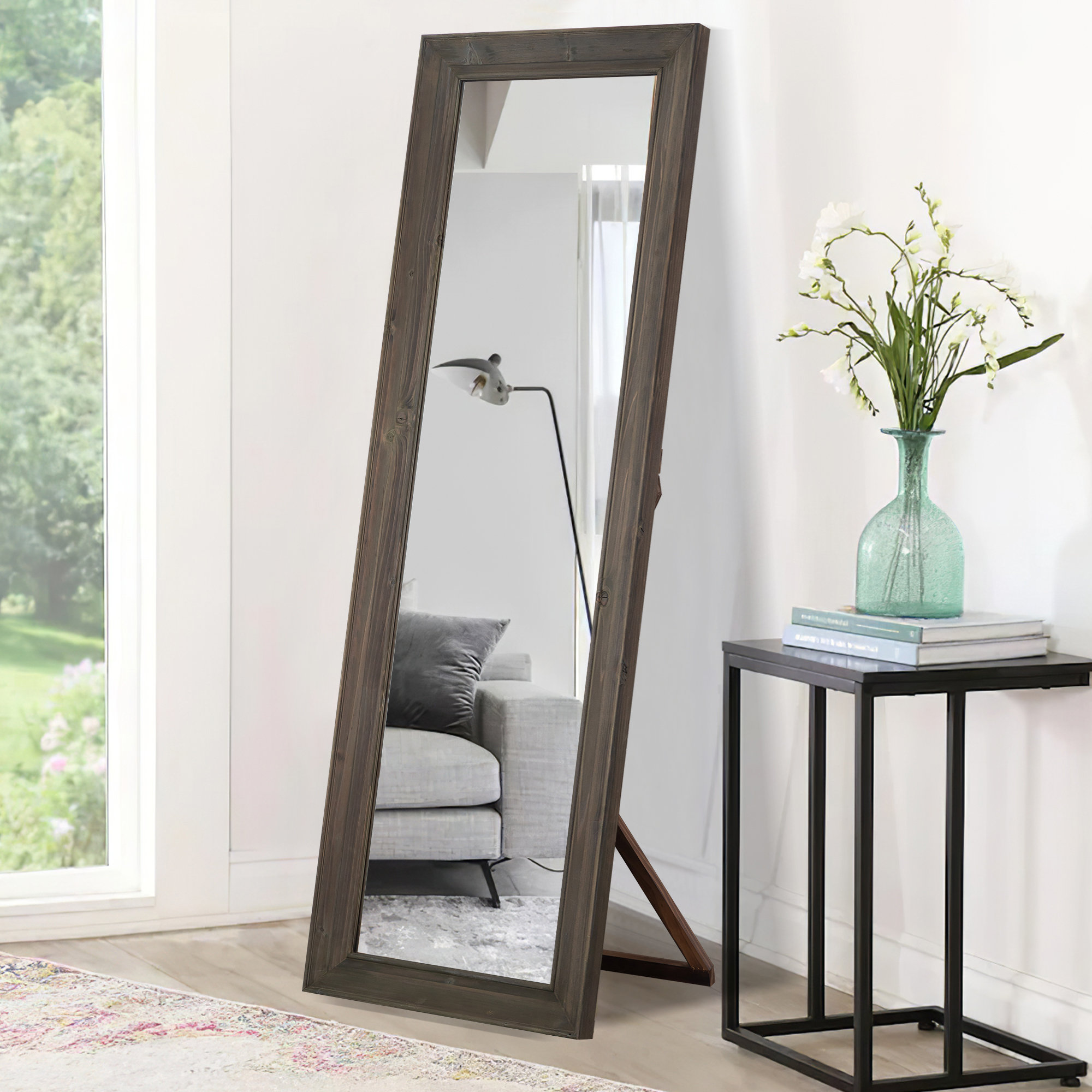 Loon Peak® Creath Rectangle Wood Floor Mirror & Reviews Wayfair