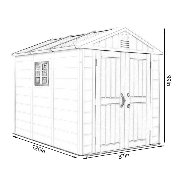 7 ft. W x 10 ft. D Resin Portable Storage Shed