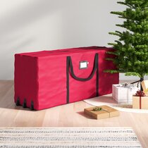 X Large Christmas Tree Storage Box Bag Zippered w Wheels 12 Ft Tree Heavy Duty 