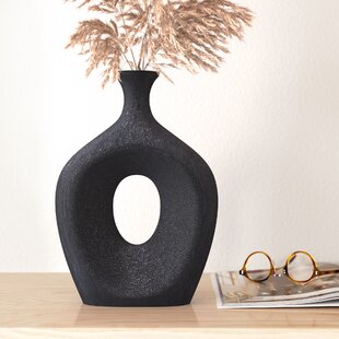 Ceramic White/Black Vase Decorative table Modern flower Modern Art contemporary 