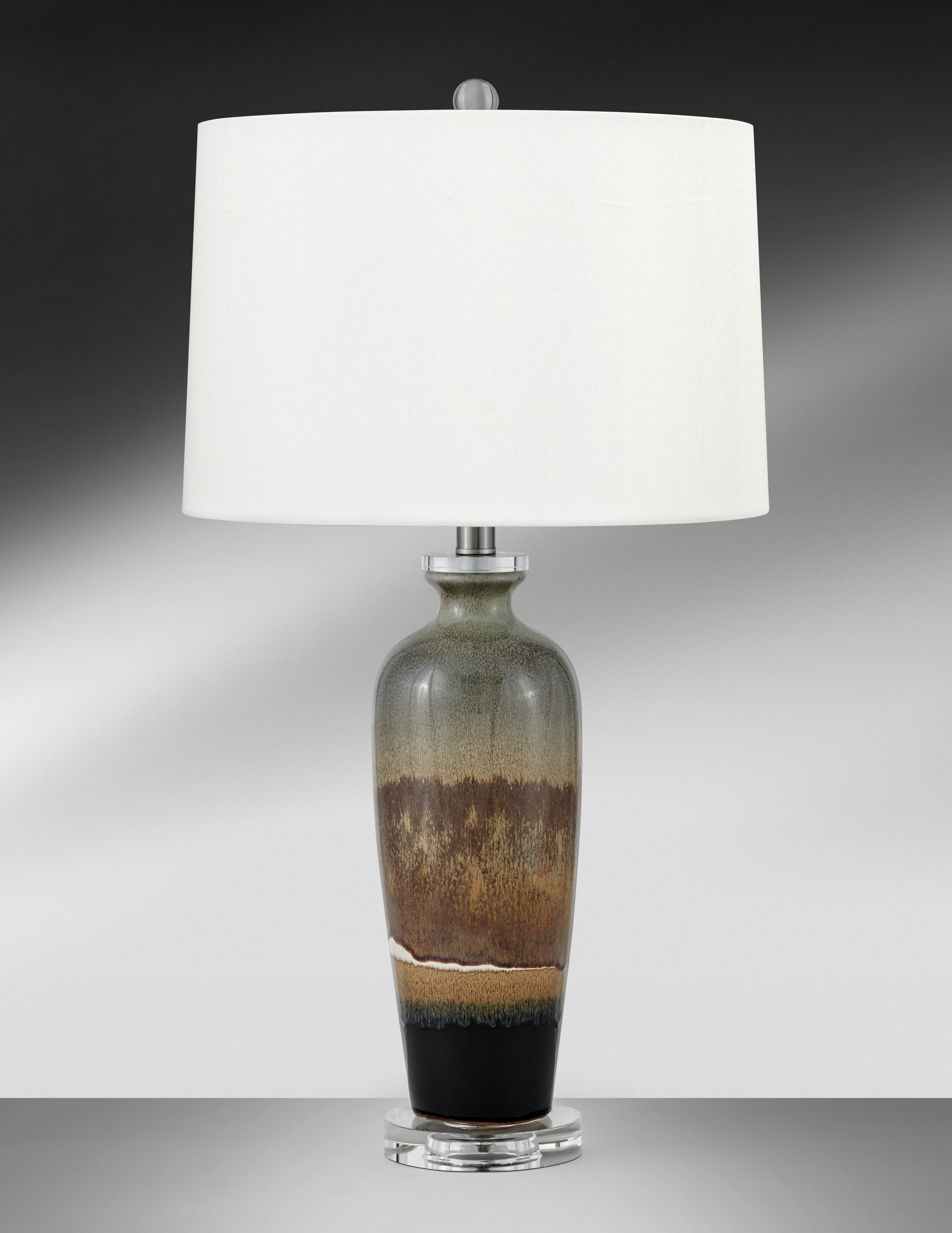 Medallion Lighting Bagliore 28" Tan and Brown Table Lamp with USB Port