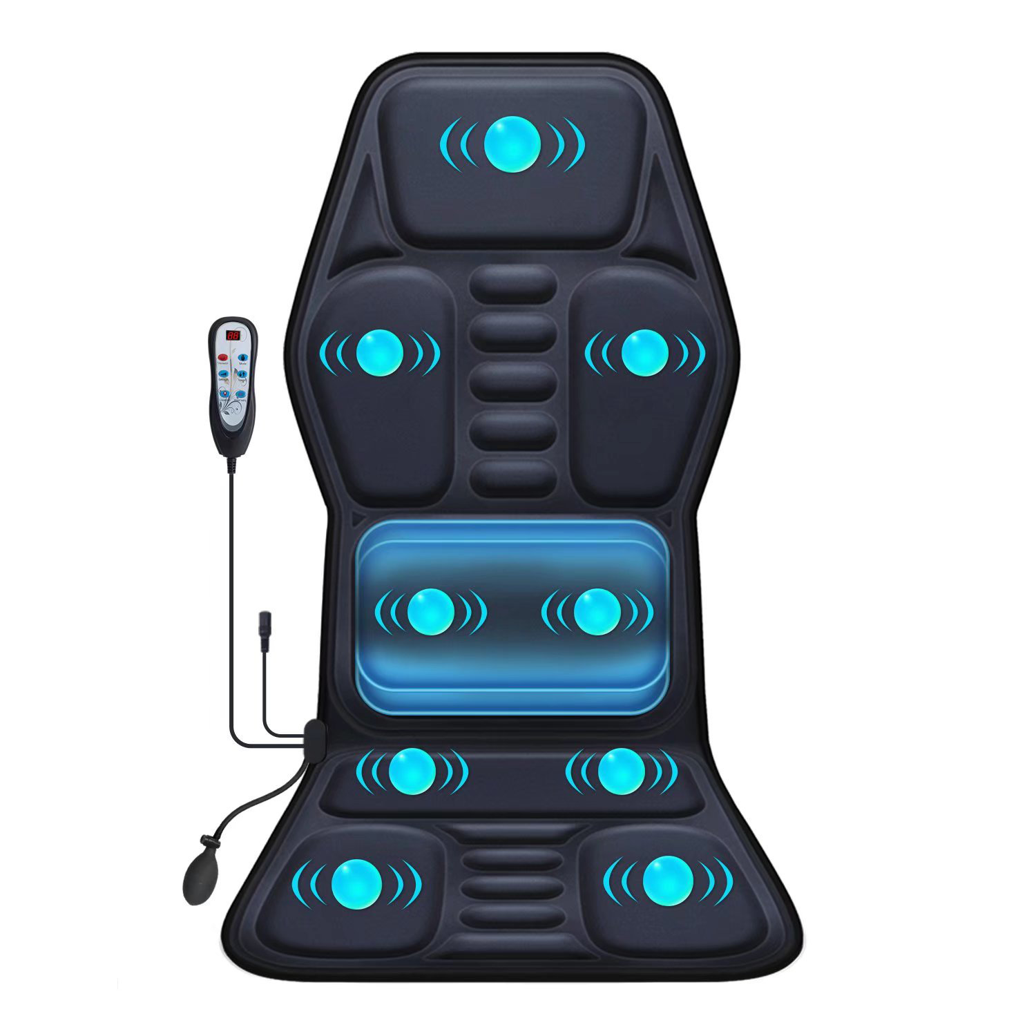 Inbox Zero Hodess Massage Seat Cushion,7 Vibration Massage Nodes,Back And Neck Massager