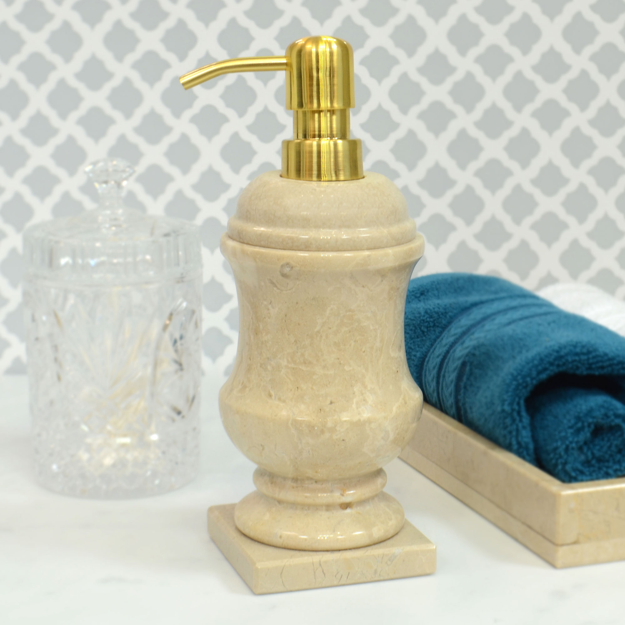 Astoria Grand Anthony Polished Marble Soap/Lotion Dispenser Wayfair