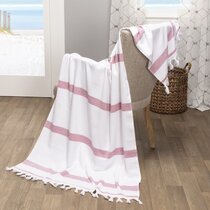 Jumping Beans Hooded Flower Beach Towel Bath Wrap Purple Stripe 30x50 NWT $30 