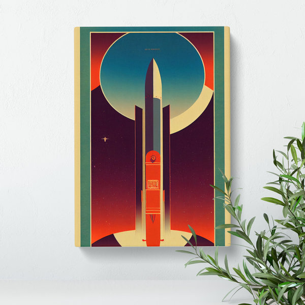George Oliver Spaceship Rocket Art Deco No.3 - Wrapped Canvas Graphic ...
