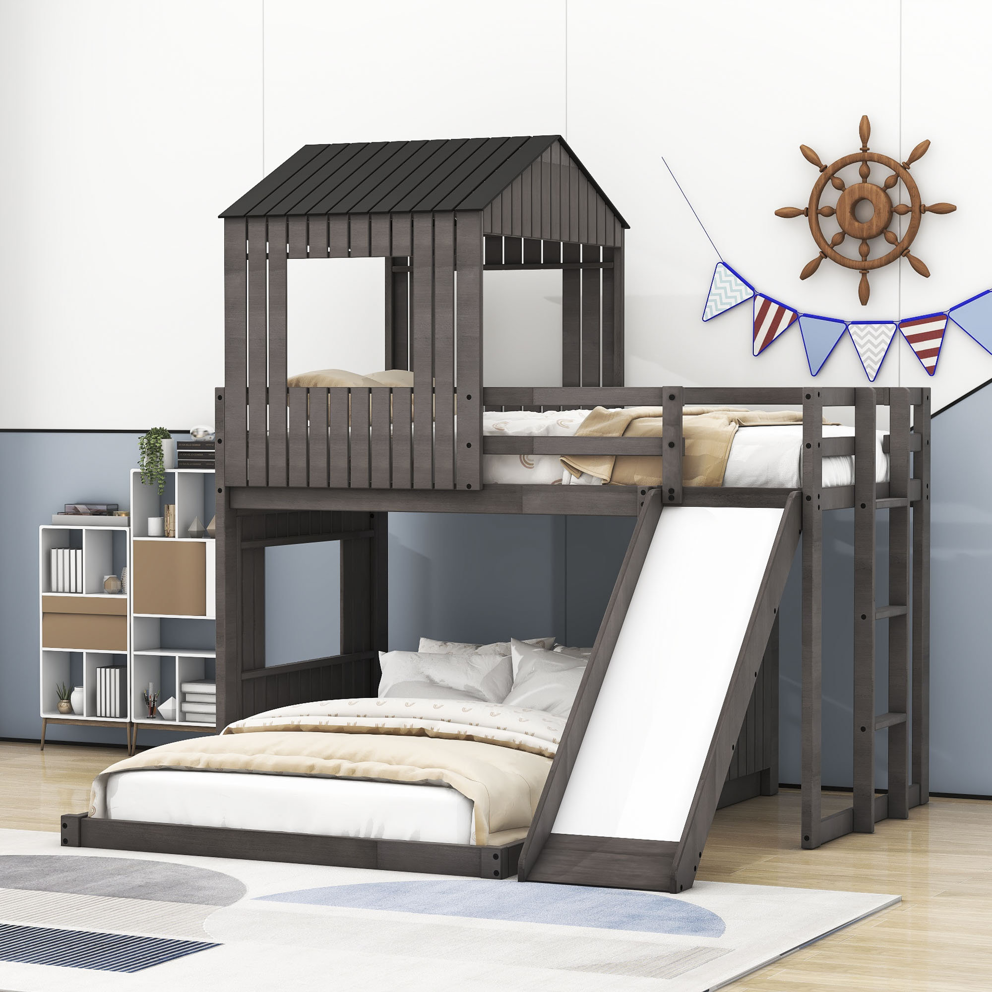 Harper Orchard Oksana Twin Over Full LShaped Bunk Beds by Harper