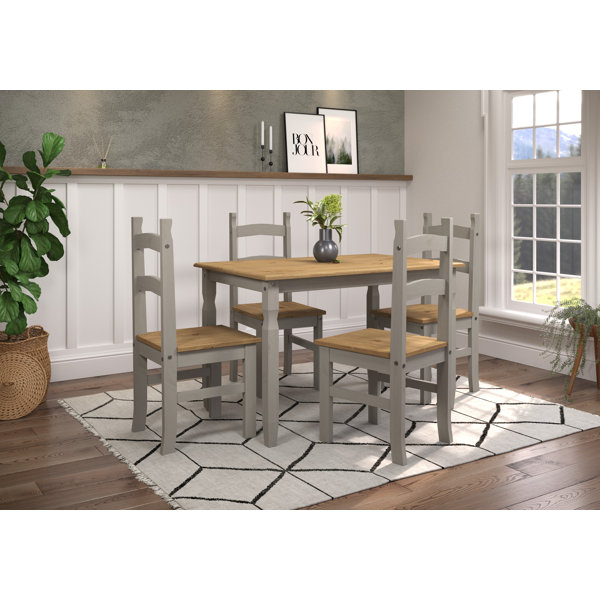 Archibold 4 - Person Pine Solid Wood Dining Set
