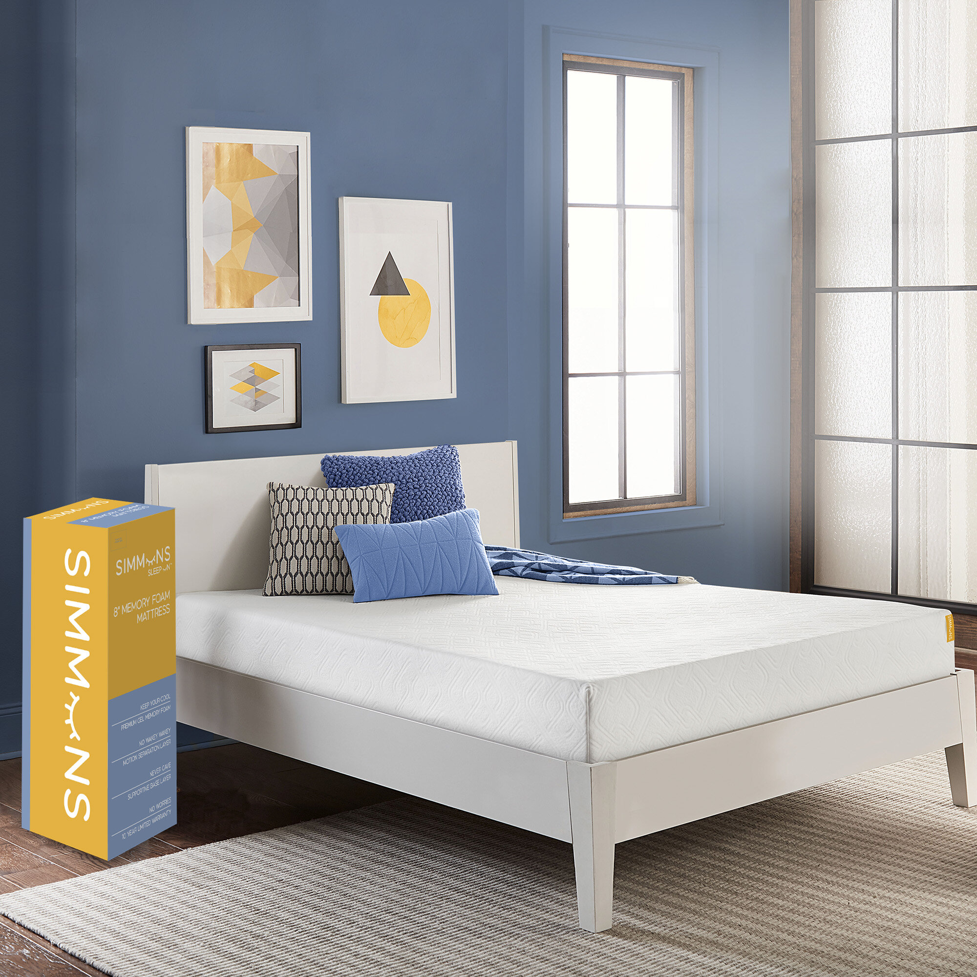 Memory Foam Mattress No Springs 6" or 8" thickness ALL SIZES AVAILABLE 