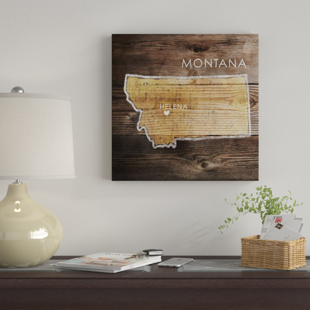 East Urban Home Montana Rustic Map by PI Galerie - Graphic Art | Wayfair