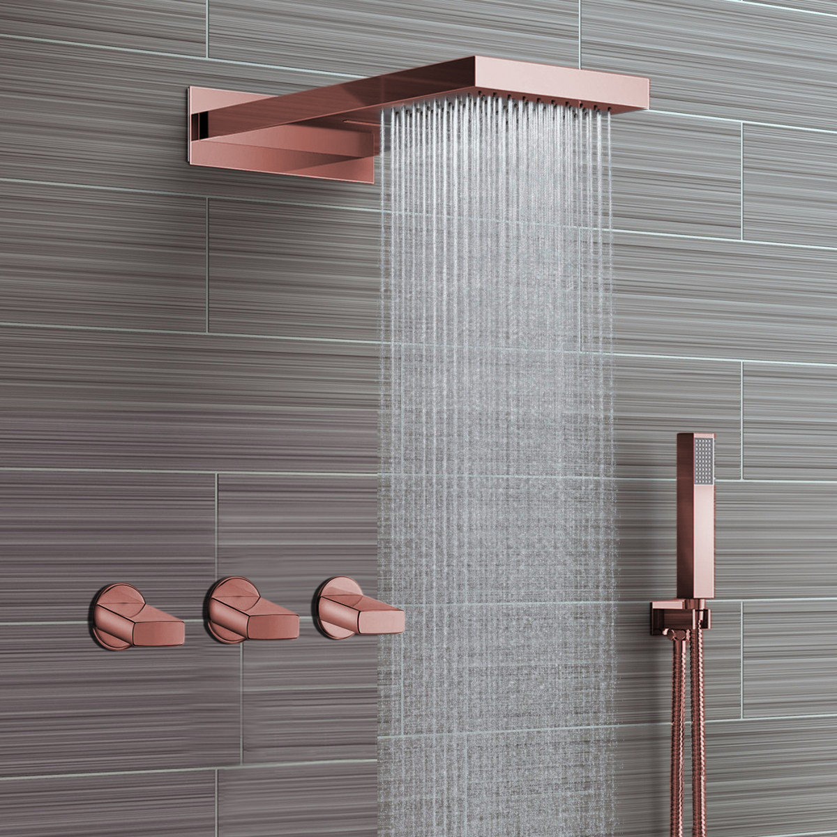 FontanaShowers Reno Wall Mount Rainfall Mixer Volume Control Complete