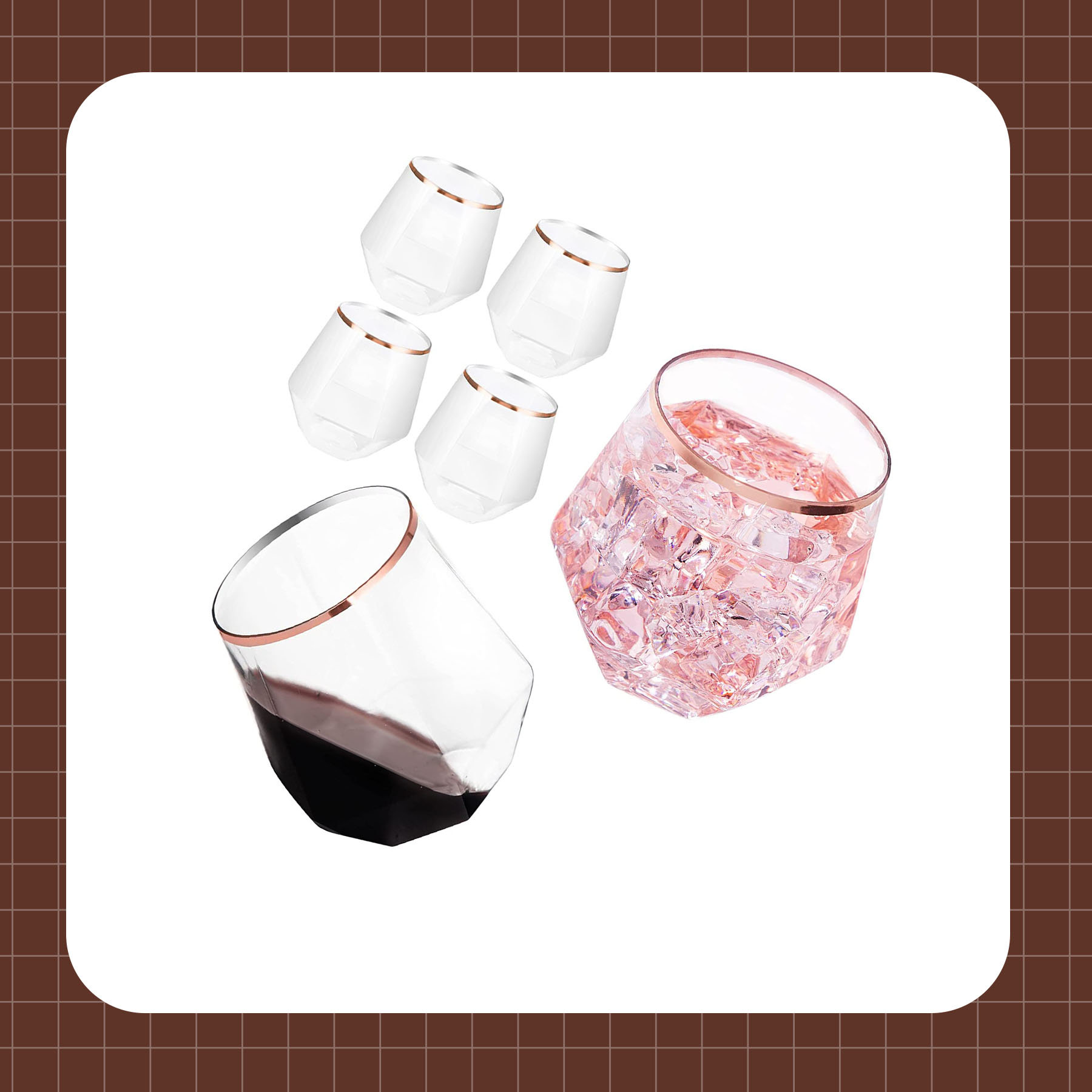 Eternal Night Plastic Stemless Wine Glasses Set Of 24, Disposable 12 Oz