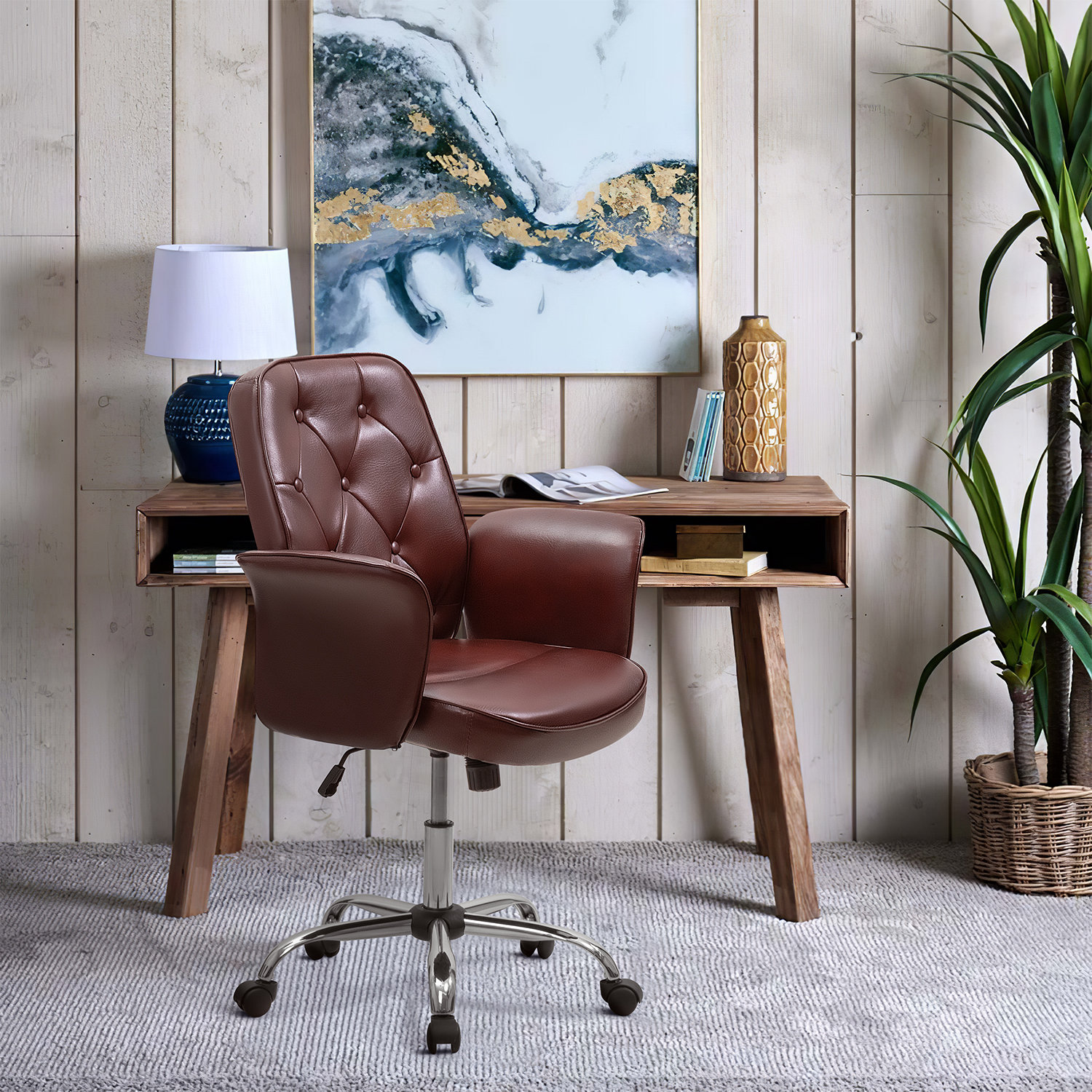 Red Barrel Studio® Faux Leather Task Chair | Wayfair