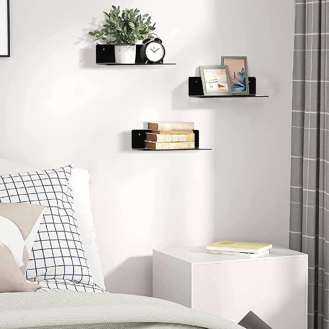 Sackmeister Acrylic Floating Shelf No Drill Adhesive Wall Shelf For