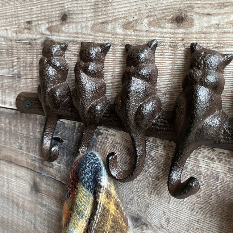 Rosalind Wheeler Cat Tail Wall Hook Rack In Cast Iron | Wayfair.co.uk