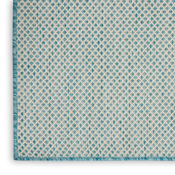Bay Isle Home Mcdade Ivory/Aqua Blue Indoor/Outdoor Rug & Reviews | Wayfair