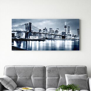 New York Black and White City Skyline on Acrylic Reverse High Gloss Printed 