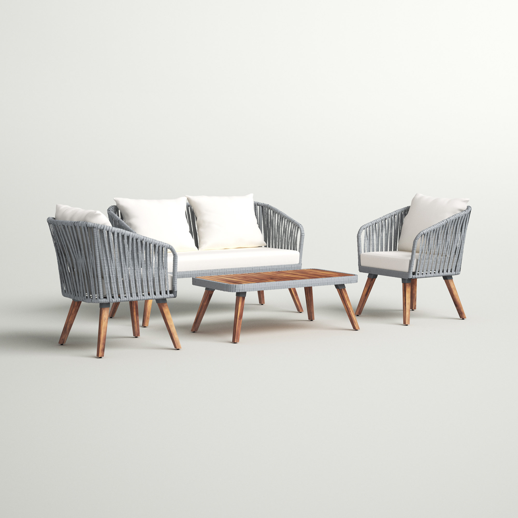 Sand & Stable Larry 4 Person Outdoor Seating Group with Cushions