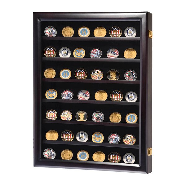 Beige Wooden Display Case With 17 Compartments in Wood 