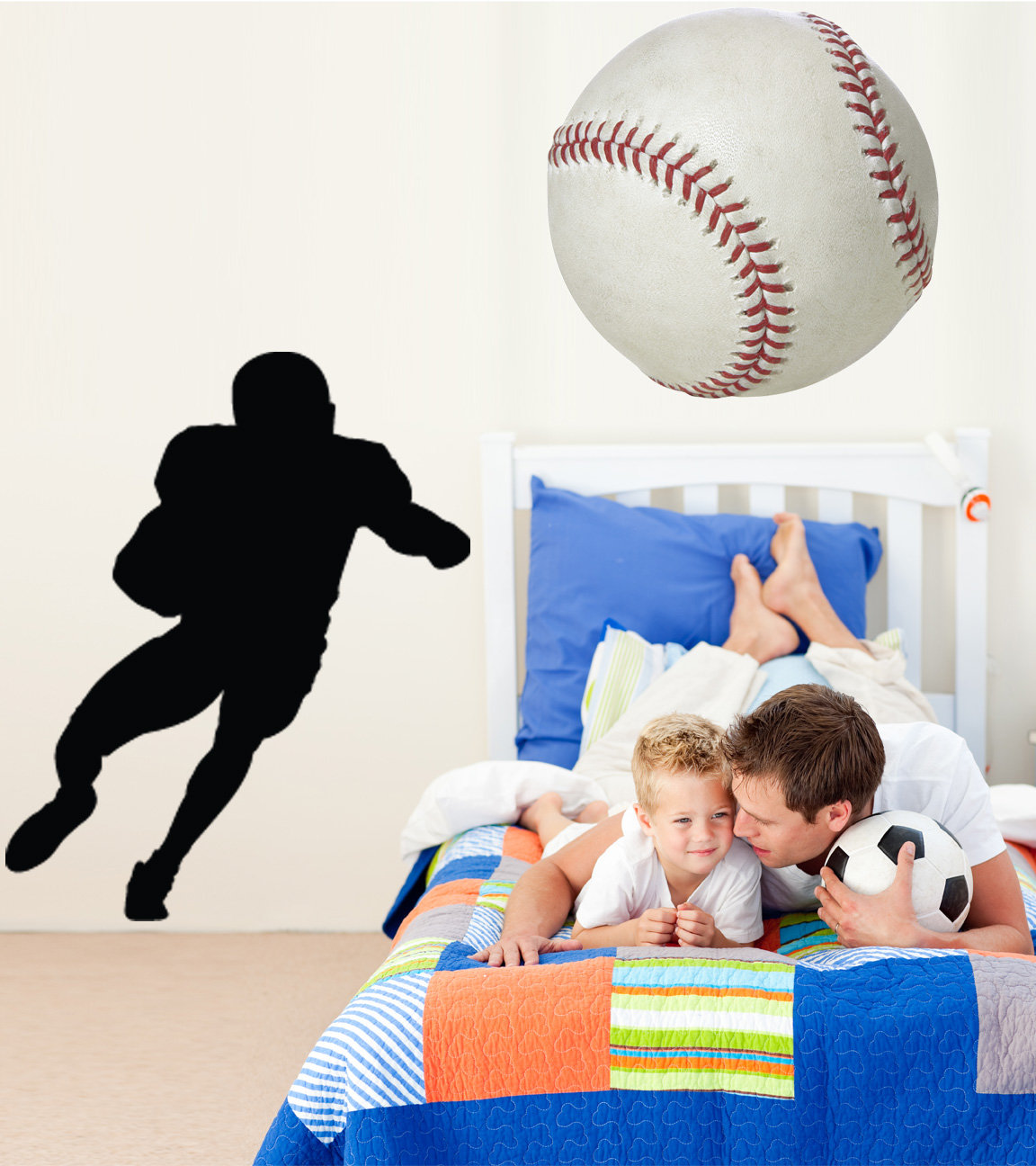 Wallhogs Football Ball Carrier SilhouetteWall Decal Wayfair